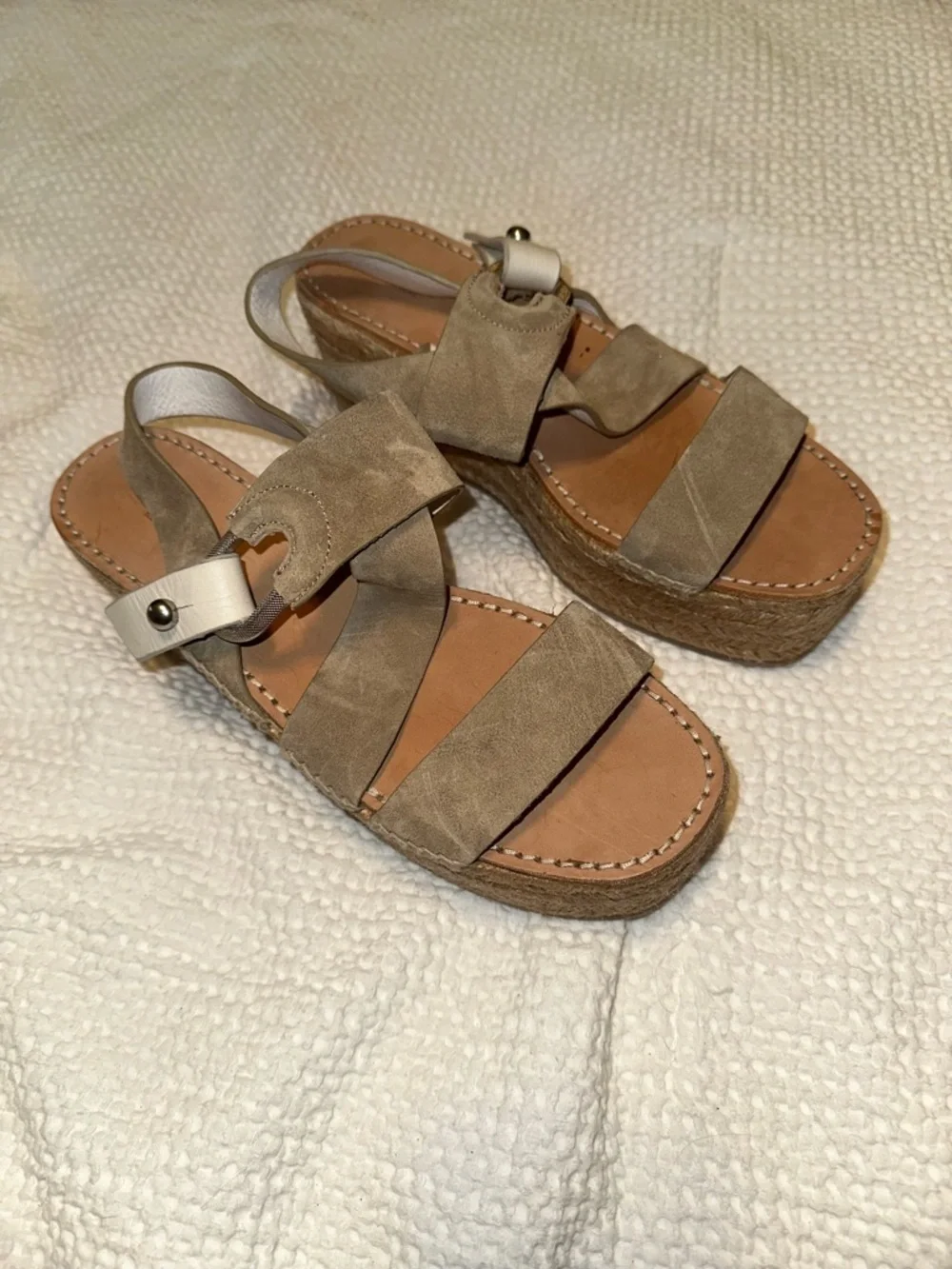 Rag & Bone August Espadrille Platform Sandals in Taupe Size 39